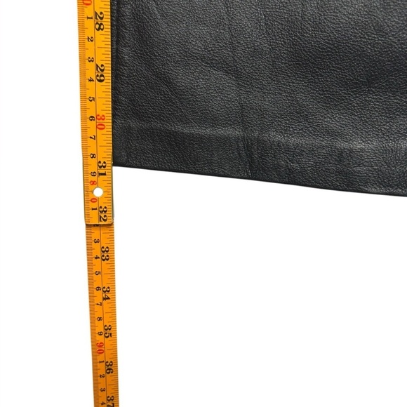 VTG Leather Black Grunge Goth Biker Tommy Hilfiger Straight Leg Pants Size 4 - Picture 8 of 11